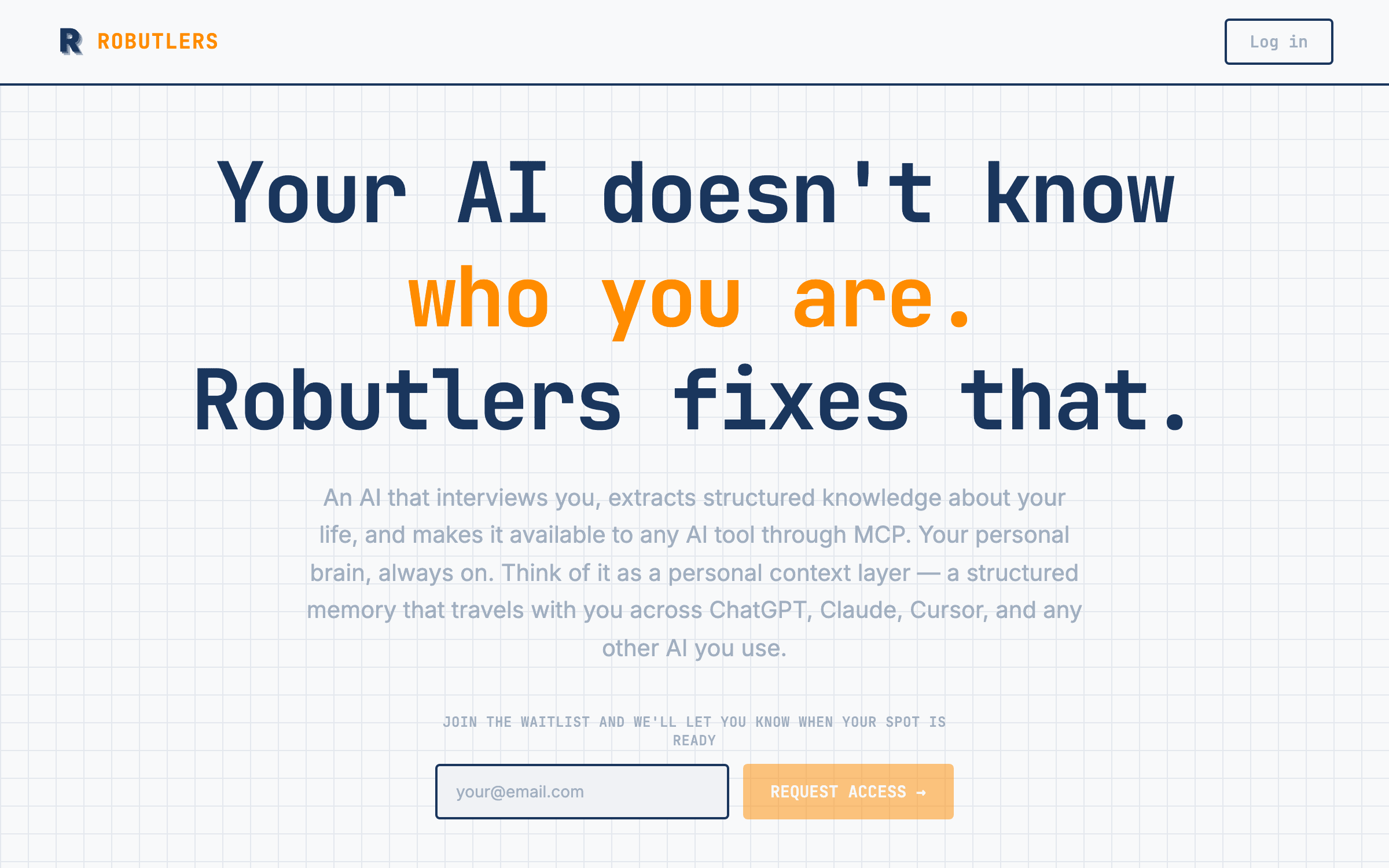 The Robutlers interface, interviewing a user and storing the answers as structured data.